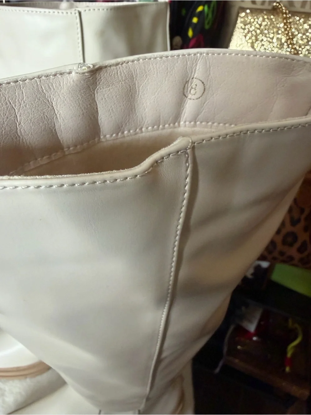 Women's Cream Color Block Herl Boots with Side Zip